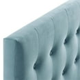 thumbnail image 4 of Pemberly Row Modern Fabric Biscuit Tufted Velvet Queen Headboard in Light Blue, 4 of 5
