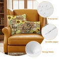 thumbnail image 6 of Sunflower Bee Kind Outdoor Pillow Covers Pack of 2 Vintage Yellow Floral Bees White Daisy Brown Wooden Grain Waterproof Throw Pillow Covers Decorative Cushion Cases for Patio Garden Tent 16x16 inch, 6 of 9
