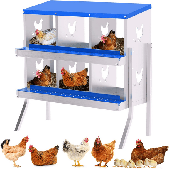 Chicken Nesting Box Metal Chicken Laying Boxes with Legs Roll Away Eggs Laying Boxes with Lid Cover for Chickens