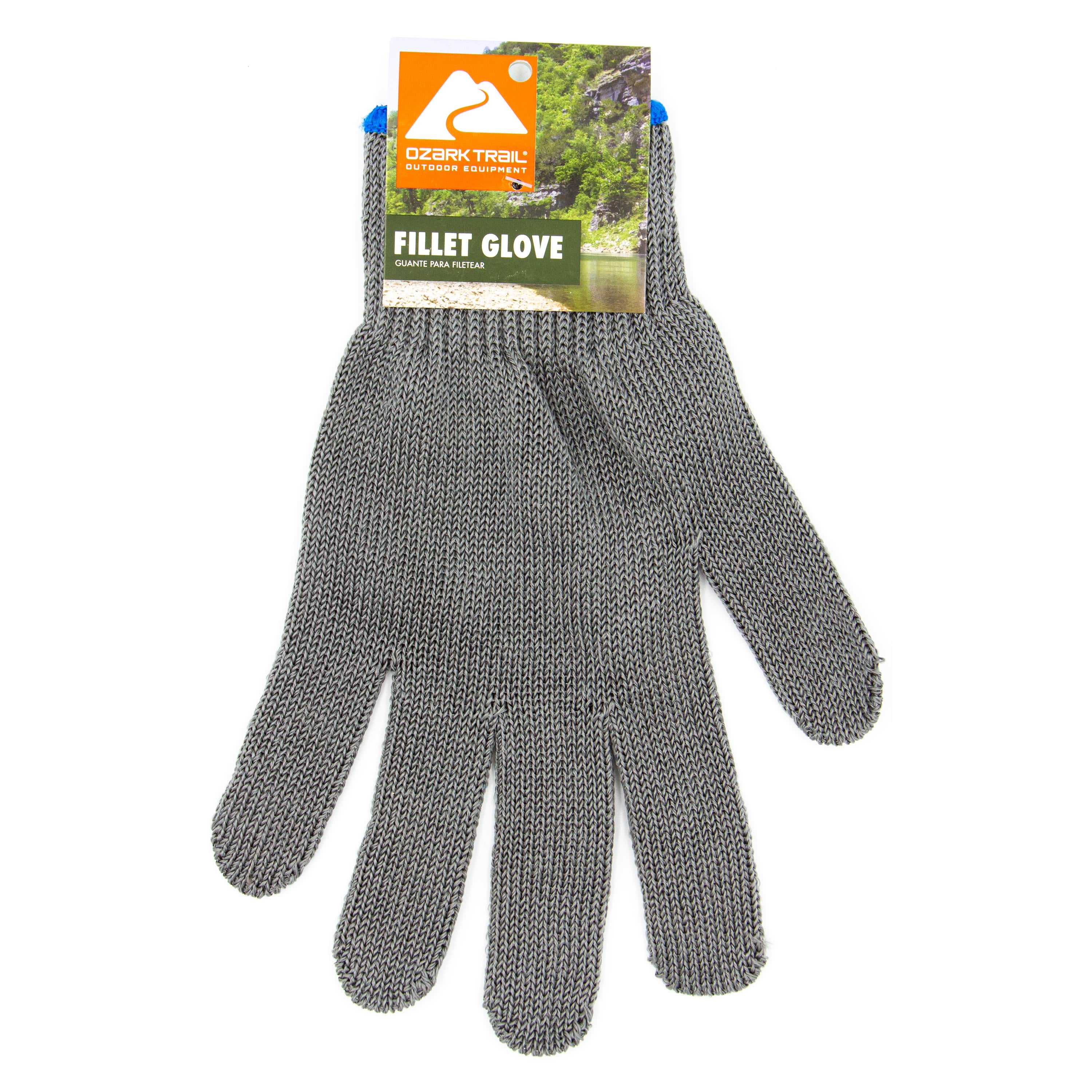 (2 pack) Ozark Trail Cut Resistant Fillet Glove, Ambidextrous Fish Cleaning Glove for Knife Safety and Grip