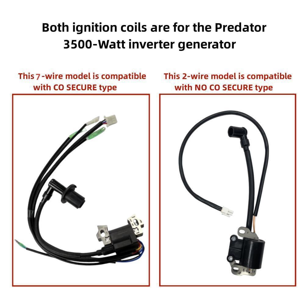 POWER PRODUCTS 7-Wire Ignition Coil WITH CO Sensor Connector For Predator 3500 Watts Super Quiet Inverter Generator With CO SECURE