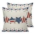 thumbnail image 7 of Memorial Day Patriotic Blue and Red Star Outdoor Pillow Covers Waterproof Throw Pillow Cover 18x18 Set of 2,Decorative Pillowcases Cushion Case for Patio Sofa Couch,American Flag on Cotton Linen, 7 of 7