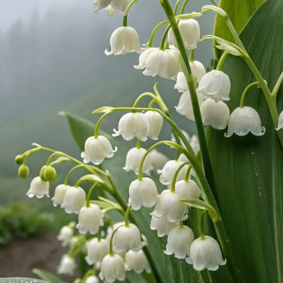 5 Lily of The Valley Flower, White Lilies Live for Indoor Outdoor Garden, 3'' Tall