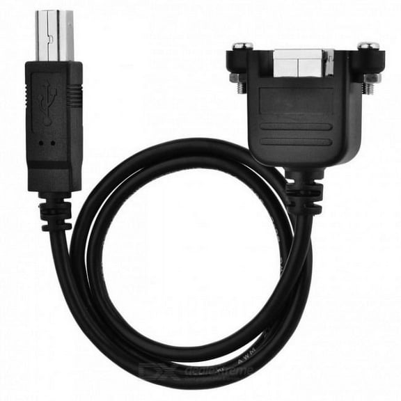 Xiwai Cable USB 2.0 B Type Male to Female Printer Scanner Hard Disk Extension Cable with Screws for Panel Mount 50cm