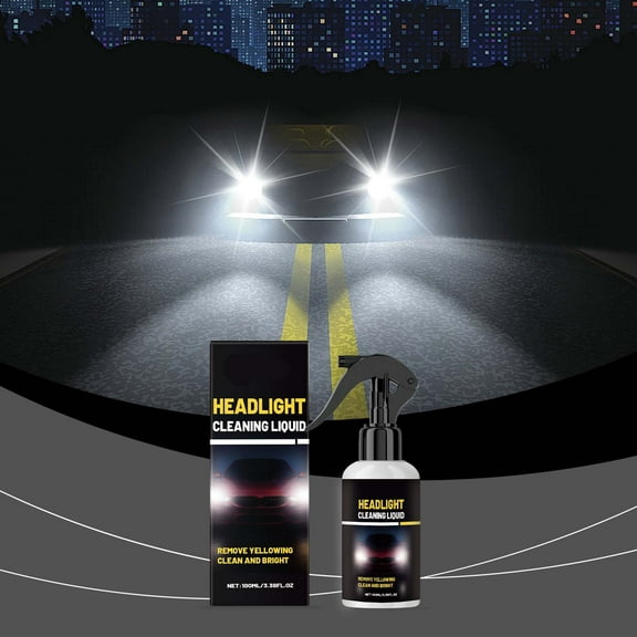 Hauiodp UV Headlight Protector Spray, Headlight Repair Spray, Headlight Cleaner, Heat Resistant Headlight Polish, Headlight Brightening Spray, Removing Yellowing Oxidized