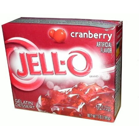 Jell-O Jello Gelatin Cranberry Dessert 3 Ounce Boxes (Pack Of 5)