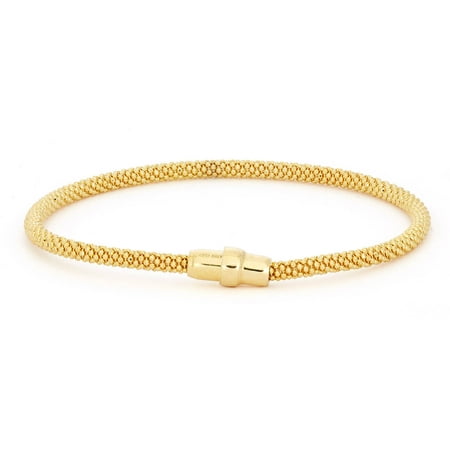 Giuliano Mameli 14kt Gold-Plated Sterling Silver 3mm Thickness Mesh Bangle