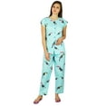 thumbnail image 2 of Bimba Womens Cotton Night Wear Pajama Set Short Sleeve Shirt with Pyjamas Night Suit, 2 of 5
