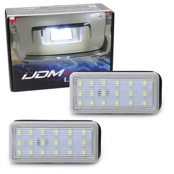 OEM-Fit 3W Full LED License Plate Light Kit For Lexus GX LX & Toyota Land Cruiser Prado, Powered by 18-SMD Xenon White LED