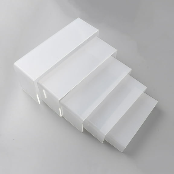 5pcs 5 Sizes Acrylic Display Risers Rectangle Jewelry Organizer Holder for Cosmetic Jewelry Desserts Clear 18~26x8x3.95~12cm