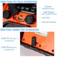 thumbnail image 3 of Bingxue Jobsite Radio Altavoz Bluetooth, 30W IPX 66 Impermeable Radio Reloj FM Portátil con Luces LED, Radios FM Anticolisión para Sitio de Construcción/Exterior/Pesca/Fiesta/Camping (Naranja), 3 of 5