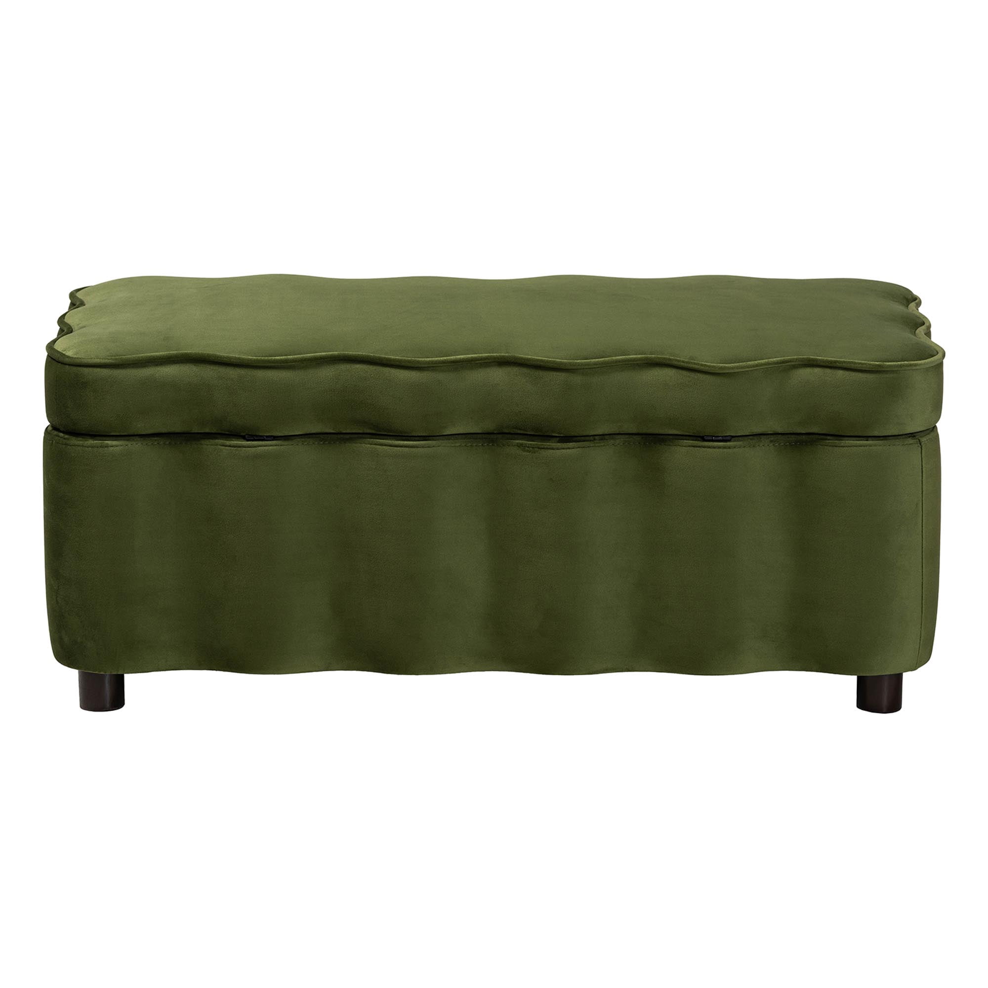bali & pari Paulina Modern Luxe Storage Bench, Moss Green