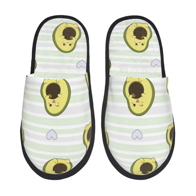 Fotbe Avocado of a Hear Pantuflas Peludas para Mujer con Estampado, Zapatillas de Peluche, Zapatos de Invierno para Casa, Uso Interior y Exterior-Large