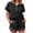 Black, variant on 2 Piece Casual Sets Short Sleeve Half Zipper Sweatshirt and Shorts Sweatpants Matching Sweatsets