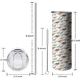 thumbnail image 5 of 20oz White Cartoon Colorful Dinosaurs Pattern Skinny Tumblers Stainless Steel Tumbler with Lid and Straw,Vacuum Insulated Double Wall Travel Tumbler Cups with Cleaning Brush for Coffee,Tea, 5 of 6