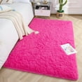 thumbnail image 2 of Softlife Stylish Soft Shaggy Velvet Carpet for Living Room Bedroom, Fluffy Area Rugs,3'x5',Deep Pink, 2 of 6