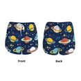 thumbnail image 6 of Uemuo Planets and Stars Pattern Women's Athletic Shorts High Waisted Running Shorts with Liner Pockets Gym Elastic Workout Shorts-XX-Large, 6 of 9