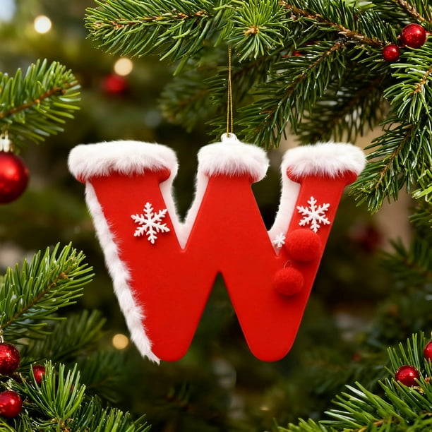 Decoraciones de Árbol de Navidad 26 Letras Personalizadas Colgante Colgante Ornamentos para Árbol de Navidad Árbol de Navidad Ornamentos