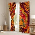 thumbnail image 3 of Homewish Vintage Tribal Damask Curtains Pack of 2 (42x84 Each) for Female, Hippie Flower Floral Curtains Blackout, Bohemian Mandala Print Bedroom Curtains, Curtains Blackout Decor, 3 of 6