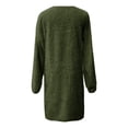 thumbnail image 6 of WTXUE Plus Size Dresses, Knit Dresses Long Sleeve A-Line Crew Neck, Trendy Sweater Dress Sleeve Sweater Dresses Solid Vestidos Mid-Length Women's Plus, Green Size L(US:6), 6 of 6