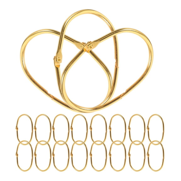 WHAMVOX  20 Pcs Hooks For Shower Curtain Curtains Rings with Clips Golden