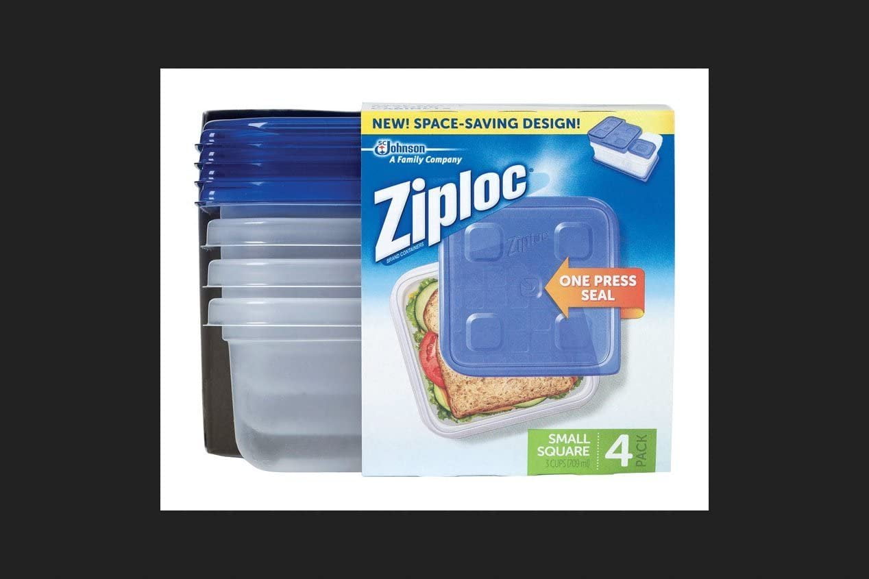 Ziploc Container, Small Square - 40 oz - 4 Count (Pack of 1)