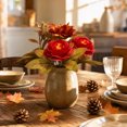 thumbnail image 3 of Artificial Flowers, Fall Faux Peonies Bouquet Vintage Realistic Floral Arrangement for Wedding Centerpiece Table Vase Autumn Decor, 3 of 5