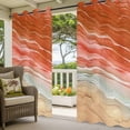 thumbnail image 5 of Outdoor Curtains for Patio Waterproof, Burnt Orange Ombre Coastal Windproof Pravicy Porch Blackout Curtain, Summer Nautical Beach Ocean Seaside Sun Blocking Curtains for Cabana 2 Panels 54"x95", 5 of 9
