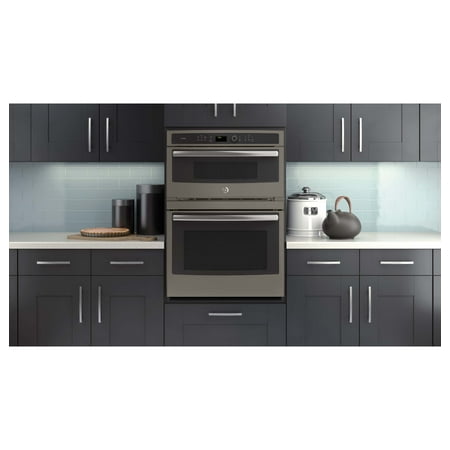 GE Profile - 30" Built-In Double Electric Convection Wall Oven with Built-In Microwave - Slate