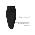 thumbnail image 6 of Women'S Premium High Waist Nylon Ponte Stretch Office Pencil Skirt Black XL, 6 of 9