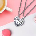 thumbnail image 3 of Collar Bff para 2, collares para mejores amigos, panda, delfín, pingüino, regalos para el día de San Valentín, collares de amistad con diamantes de imitación y corazón dividido, colgante grabado, 3 of 5