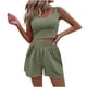 thumbnail image 1 of ICHUANYI Liquidación Conjunto de pantalones cortos sin mangas para mujer con bolsillo en la cintura ICHUANYI WER202308232942, 1 of 4