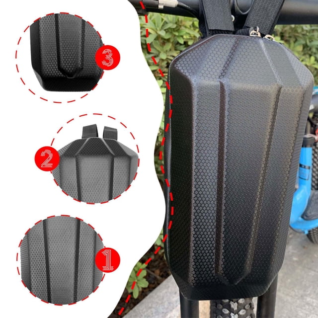 Bolsa de almacenamiento para scooter, de liberación rápida, práctica y rígida, para manillar delantero, para exteriores, teléfono, llaves, kit de 3 litros