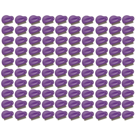 Pet Flea Combs Contoured Grip 3" 29 Tooth Tool Black or Purple Bulk Available (Purple - 100 Combs)