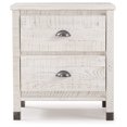 thumbnail image 2 of Camaflexi Baja Wood 2 Drawer Nightstand with Metal Pulls, Shabby White, 2 of 6