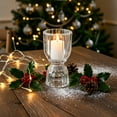 thumbnail image 4 of Small Wine Glass Candle Holder, 3.9-Inch Clear Glass Candlestick for Taper Candles, Desktop Decor for Table, Mantel or Gift Clear, 4 of 6