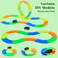 thumbnail image 3 of Lictin Glow Race Car Tracks Toys for Kids, 153 pcs Flexible Race Track Set with LED Light Up Race Cars & Play Map, Glowing Track toy Gift for Boys Girls Ages 3+, 3 of 7