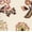 Tapestry Porcelin Beige, variant on Scenario Women's Thermal Henley Shirt with Long Sleeves, Sizes XS-XXXL