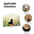 thumbnail image 5 of JOOCAR Black Cat in Flower Garden Linen Table Mats Set of 4 for Home Kitchen Table Decor 12x18 inch, 5 of 5