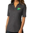 thumbnail image 1 of Womens Golf Patch Upscale Button-Down Stretch Shirt, 3XL Graphite Gray, 1 of 1