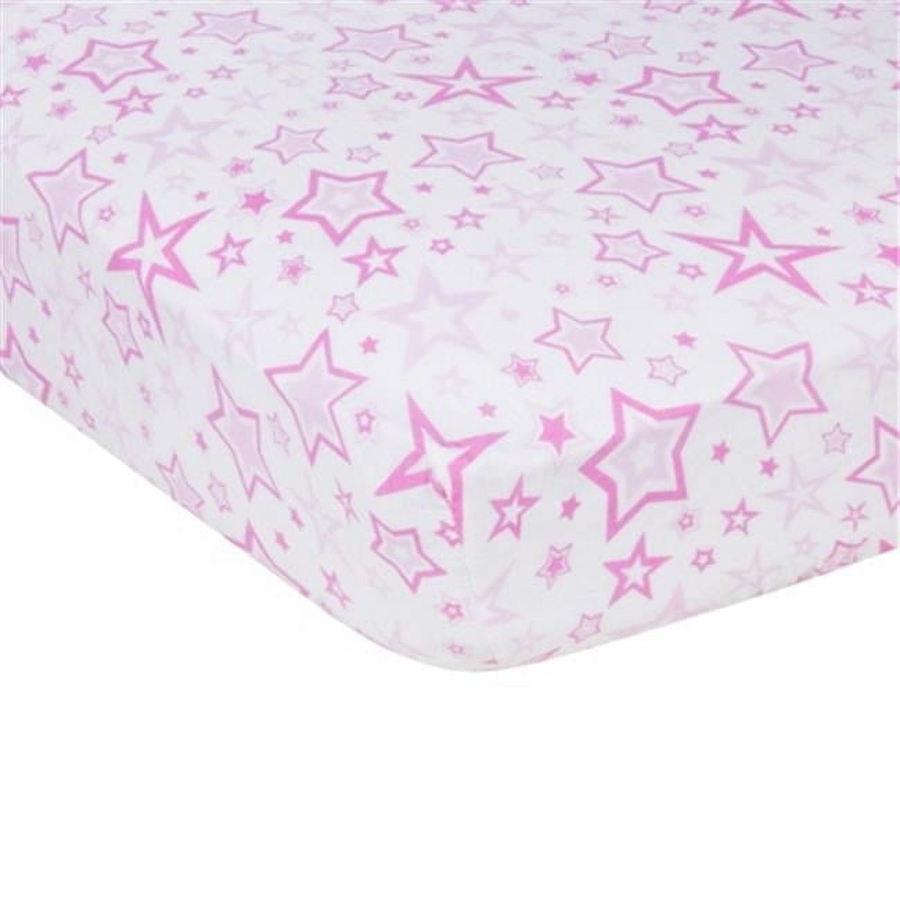 MiracleWare 6845 Pink Stars Muslin Crib Sheet