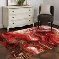 thumbnail image 5 of Red Marble Area Rug 4x6 Washable Rug Non Slip Modern Abstract Ombre Fluid Aesthetic Large Area Rug Indoor Floor Carpet for Entryway Bedroom Kitchen Living Room Home Office Dining Room Nursery, 5 of 8