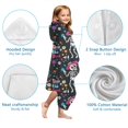 thumbnail image 7 of Day Of the Dead Halloween Pattern Hooded Bath Towel，60"x35" for Ages 3 To 12 Kids, Quick Dry Lightweight Soft Microfiber Hood Beach Towel Cover Up for Kids, 7 of 7