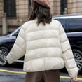 thumbnail image 5 of Lovzfmll Veste de Mode pour Femme, Col Rond Enveloppant Légère Courte Ample Style Beige, m, 5 of 5