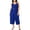 Blue, variant on EMERALD SUNDAE Womens Blue Spaghetti Strap V Neck Evening Wide Leg Jumpsuit Plus 2X