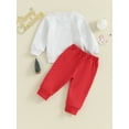 thumbnail image 3 of ZINTAOZT Toddler Baby Boy Christmas Outfit Santa Letter Sweatshirt Pullover Tops Jogger Pants Set Xmas Fall Winter Clothes, 3 of 8
