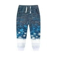 thumbnail image 2 of AUNVITO Boys Girls Sweatpants Winter Christmas Print Elastic Waist with Drawstring Pockets Fleece-Lined Thickened Casual Sporty Long Pants Holiday Style, 2 of 4