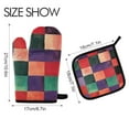 thumbnail image 2 of Yayeee Oven Mitts and Pot Holder Set of 2 Heat Resistant Kitchen Gloves Baking Hot Pad, Red and Purple Plaid Pattern, 2 of 5