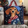 thumbnail image 5 of CLOUJI Christams Bags Christmas Cute Dog Print Overlock Quilted Tote for Commuting Casual Wear Travel Handbag, 5 of 6