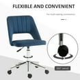 thumbnail image 6 of Modern Mid Back Office Chair With Velvet Fabric, Swivel Computer Armless Desk Chair With Hollow Back Design For Home Office, Blue, 6 of 9
